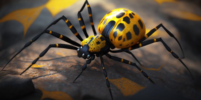aranha preta e amarela